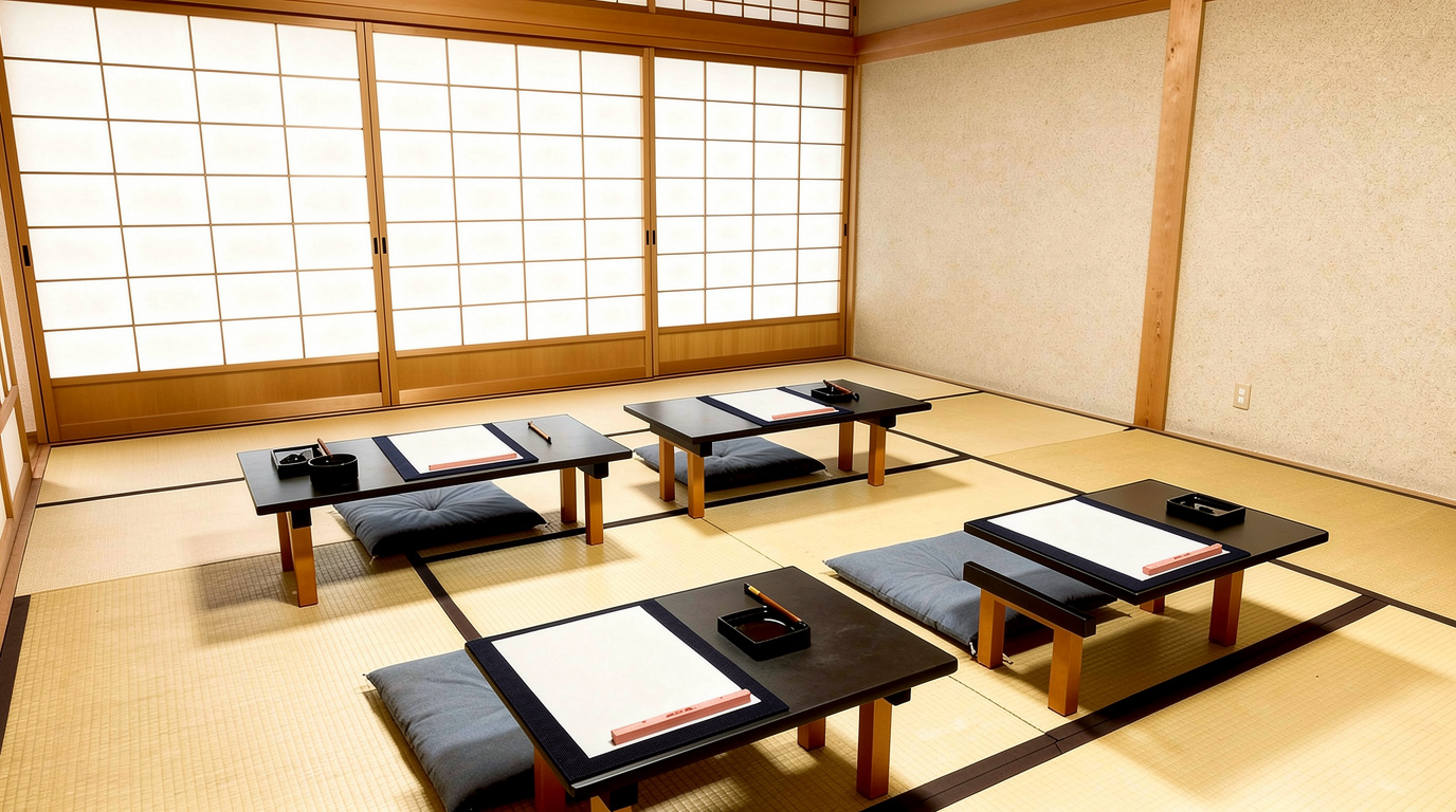 書道教室での指導風景